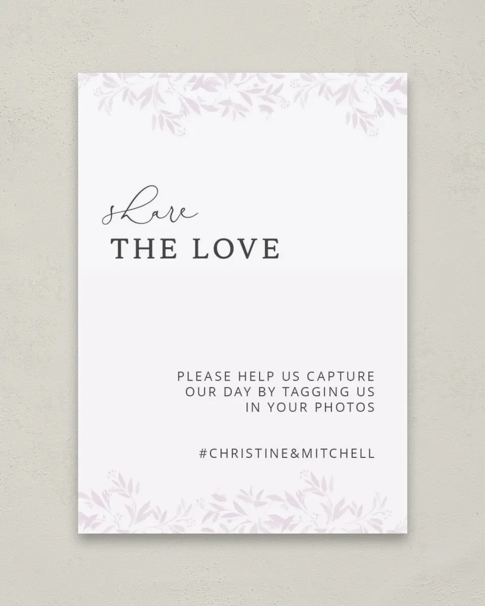 This is a 5" x 7" Share the Love Sign called Lush Leaves printed in full color
