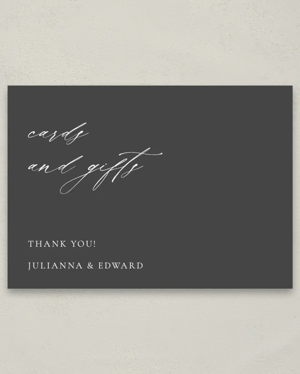 This is a 5" x 7" Cards & Gifts Sign called Distinct Lines printed in full color