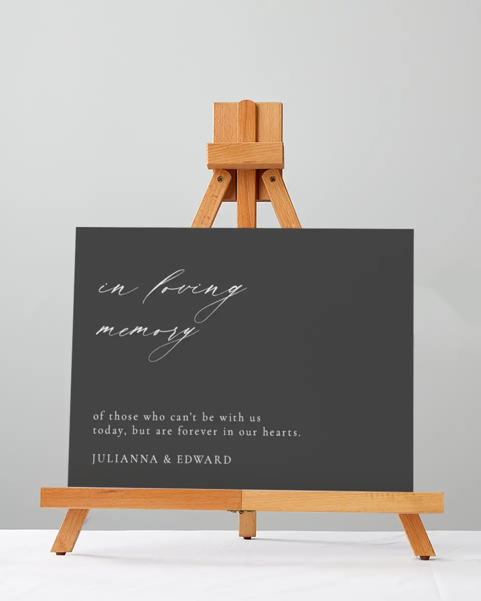 This is a 5" x 7" Loving Memory Sign called Distinct Lines printed in full color