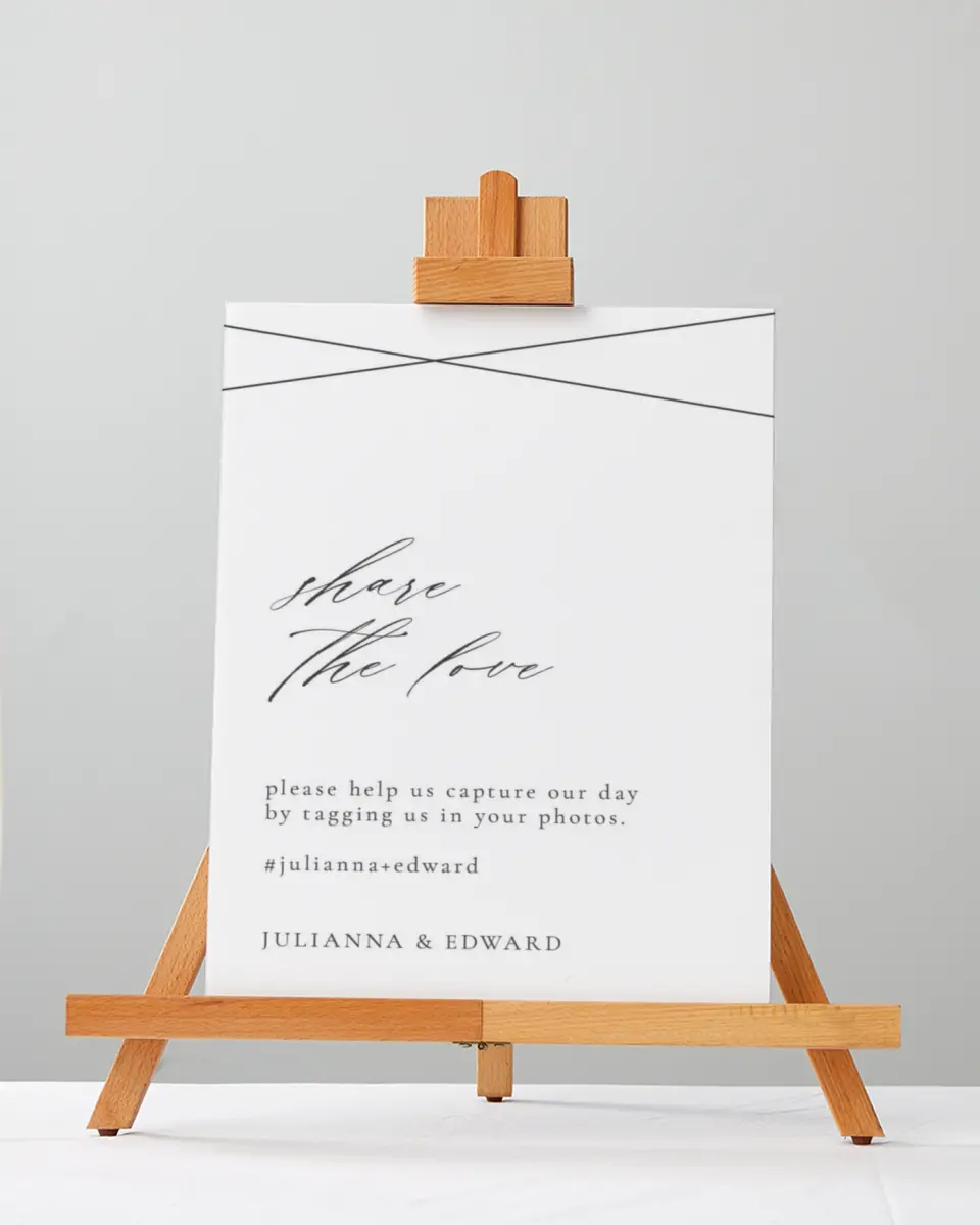 This is a 5" x 7" Share the Love Sign called Distinct Lines printed in full color