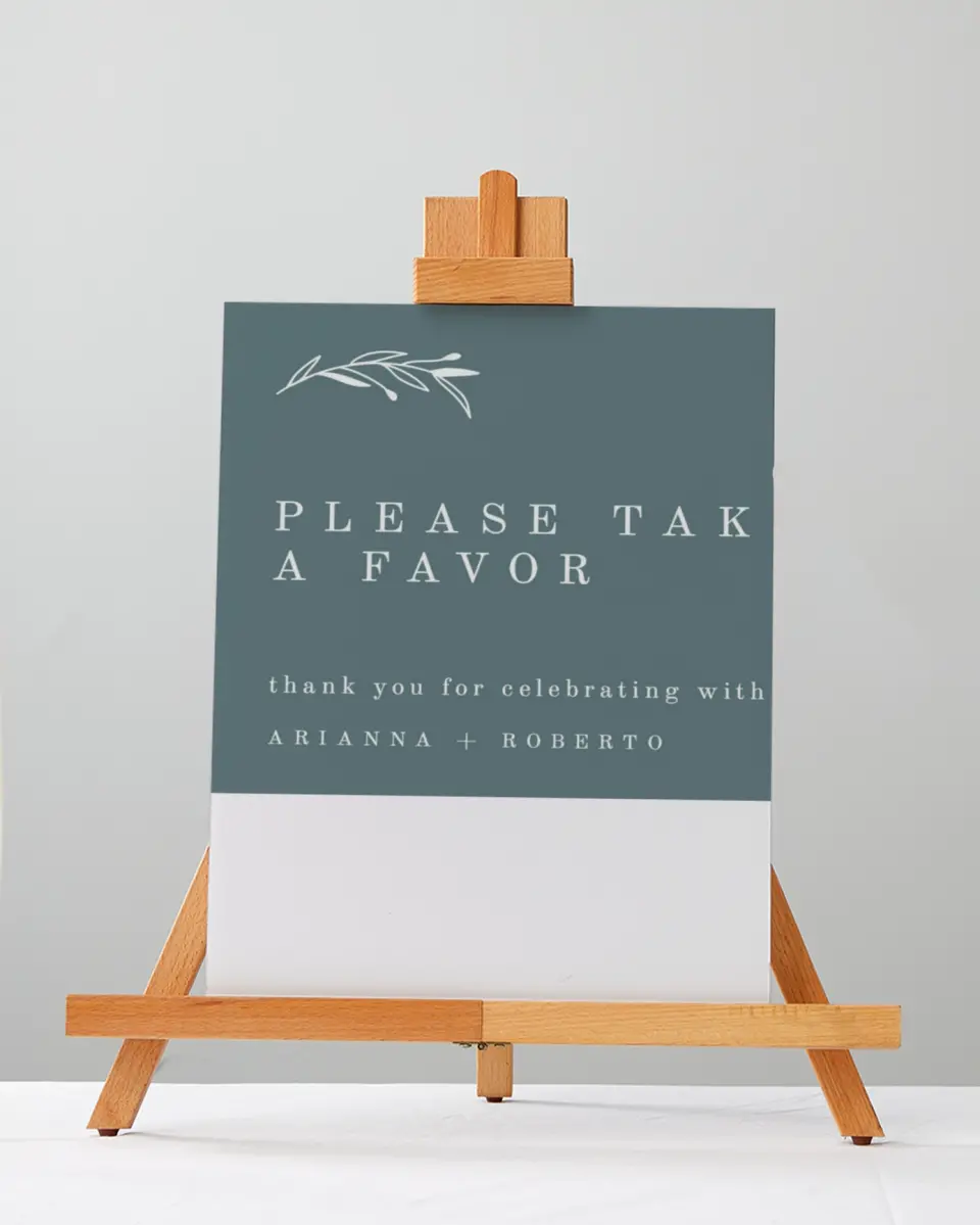 This is a 5" x 7" Favor Sign called Growing Arc printed in full color