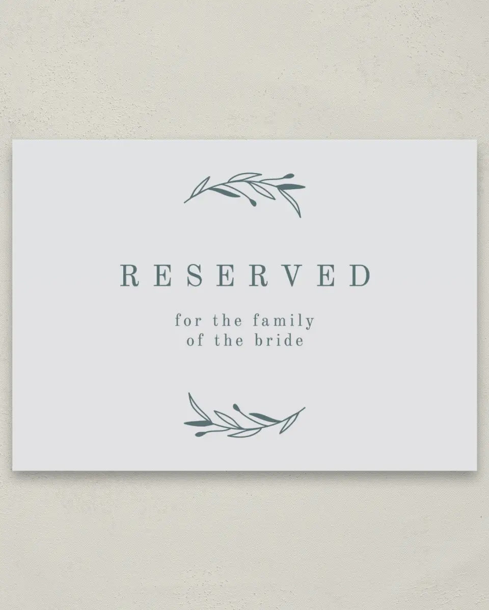 This is a 5" x 7" Reserved Seating Sign called Growing Arc printed in full color