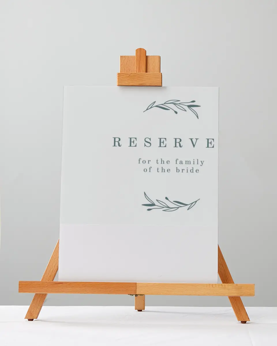 This is a 5" x 7" Reserved Seating Sign called Growing Arc printed in full color
