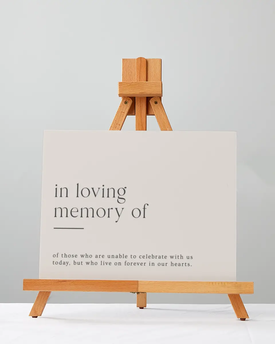 This is a 5" x 7" Loving Memory Sign called Simple Gathering printed in full color