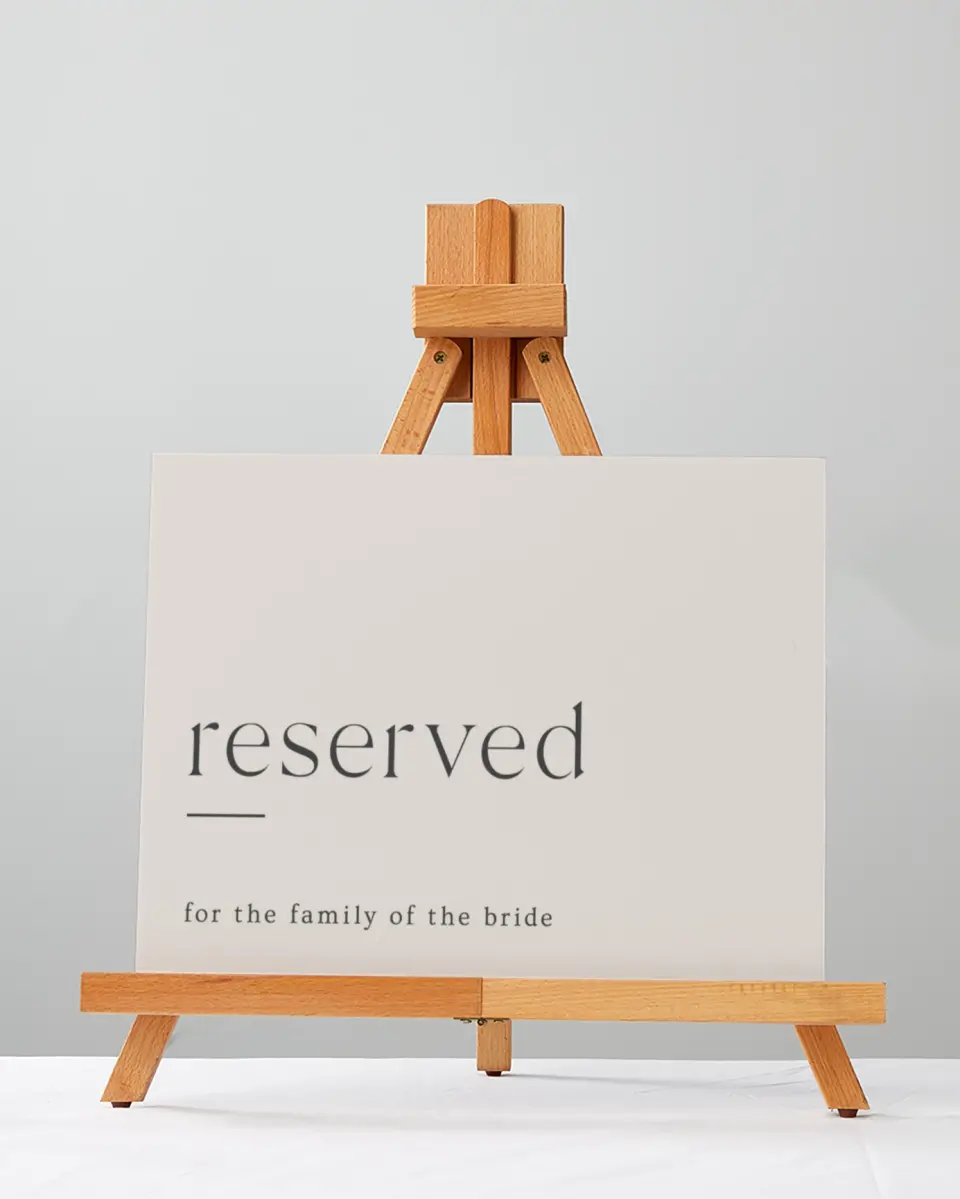 This is a 5" x 7" Reserved Seating Sign called Simple Gathering printed in full color