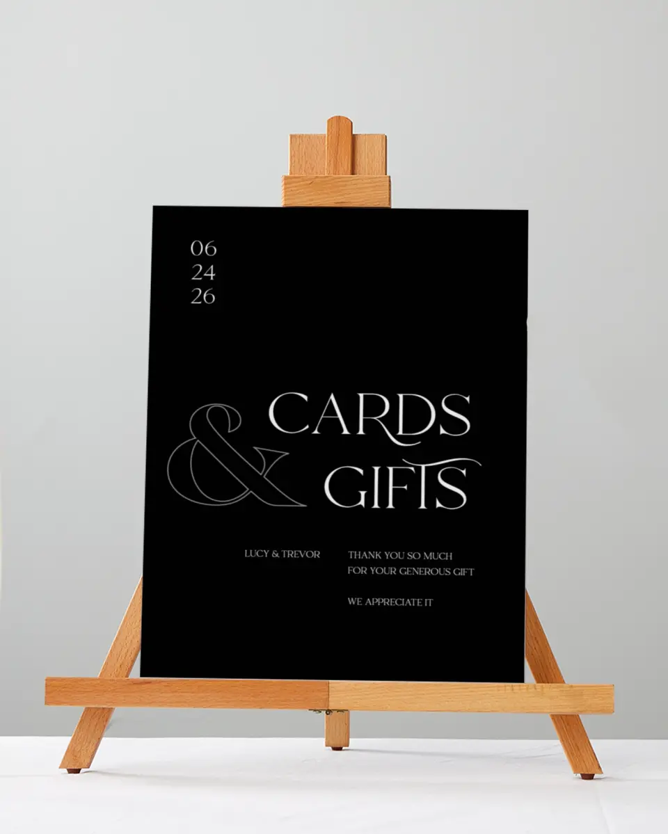 This is a 5" x 7" Cards & Gifts Sign called The Lucy printed in full color