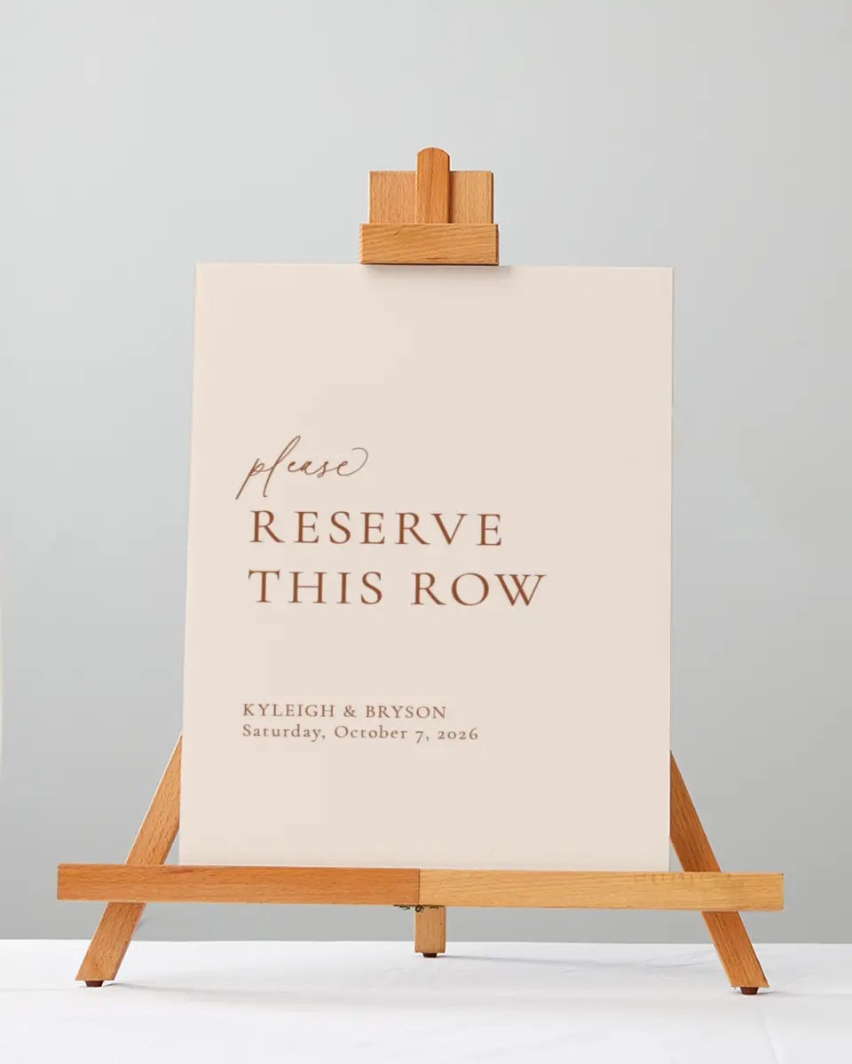 This is a 5" x 7" Reserved Seating Sign called The Kyleigh printed in full color