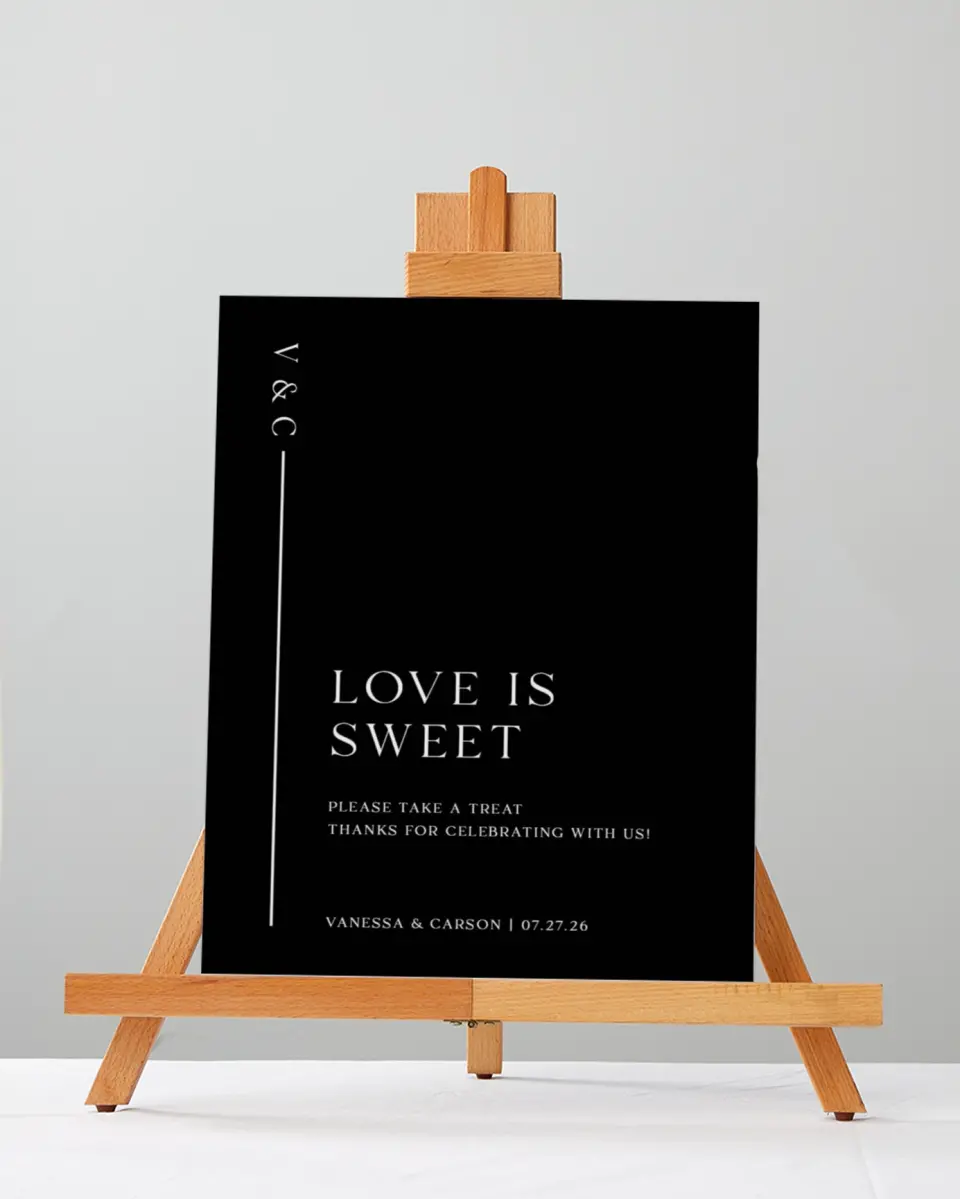 This is a 5" x 7" Favor Sign called Endless Love printed in full color