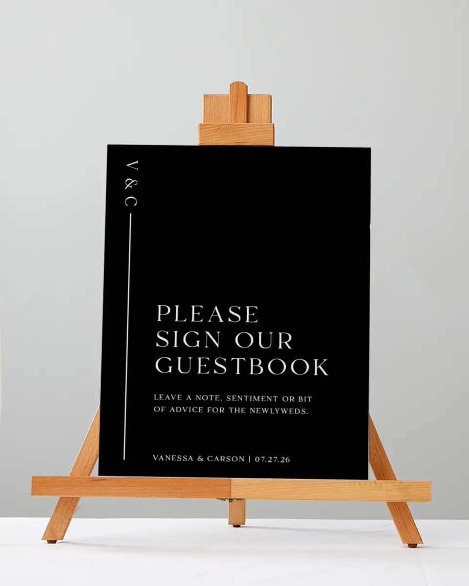 This is a 5" x 7" Guest Book Sign called Endless Love printed in full color