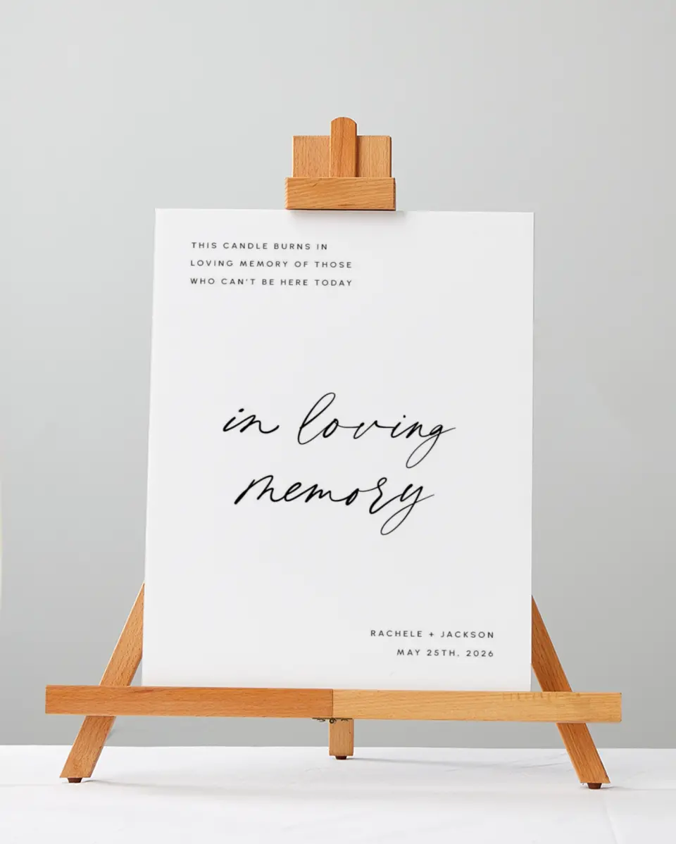This is a 5" x 7" Loving Memory Sign called Modern Simplicity printed in full color