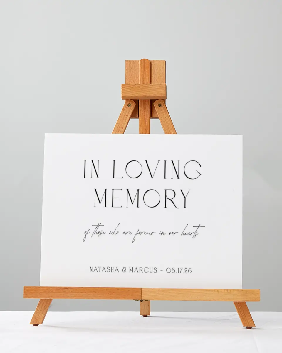 This is a 5" x 7" Loving Memory Sign called Understated Elegance printed in full color