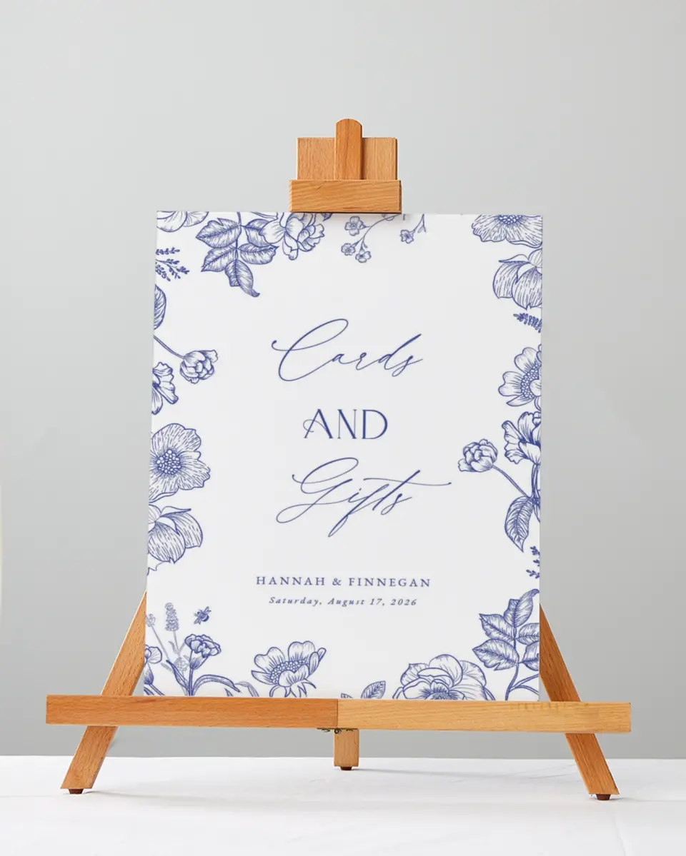 This is a 5" x 7" Cards & Gifts Sign called Modern Chinoiserie printed in full color