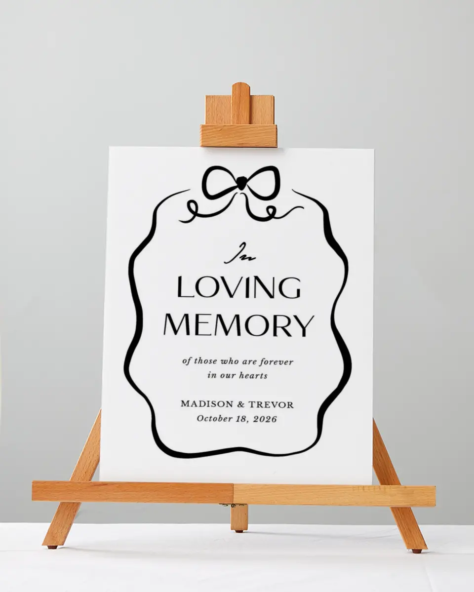 This is a 5" x 7" Loving Memory Sign called The Madison printed in full color
