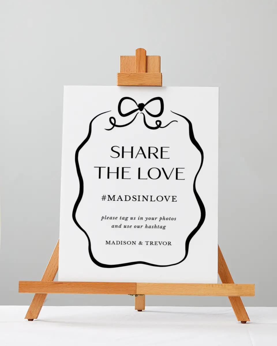 This is a 5" x 7" Share the Love Sign called The Madison printed in full color with Rose Gold foil