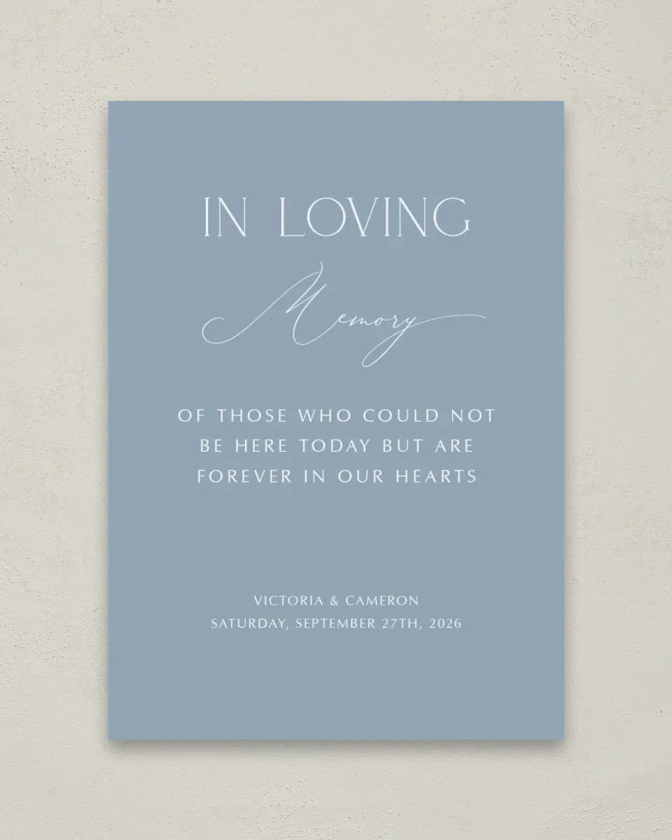 This is a 5" x 7" Loving Memory Sign called The Victoria printed in full color
