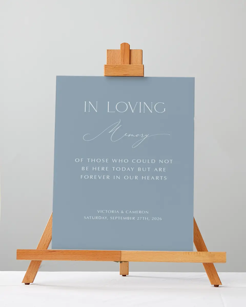 This is a 5" x 7" Loving Memory Sign called The Victoria printed in full color