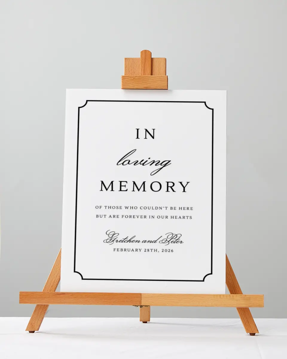 This is a 5" x 7" Loving Memory Sign called Elegant Tradition printed in full color