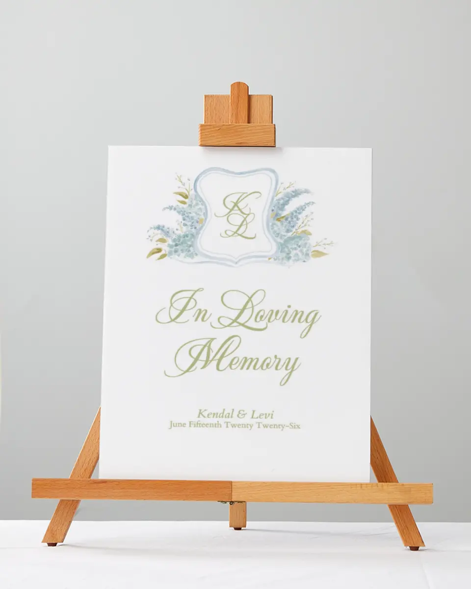 This is a 5" x 7" Loving Memory Sign called Southern Belle printed in full color