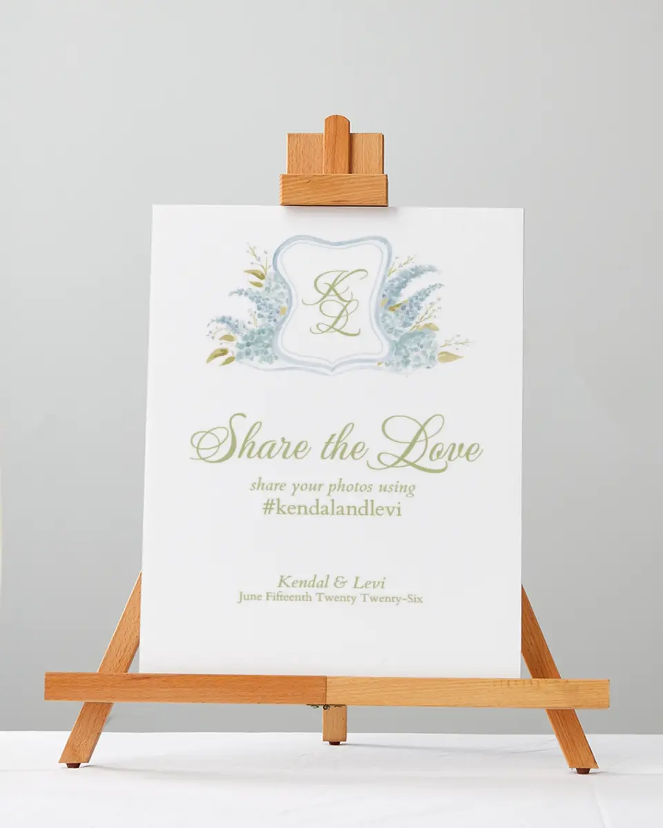 This is a 5" x 7" Share the Love Sign called Southern Belle printed in full color with Gold foil