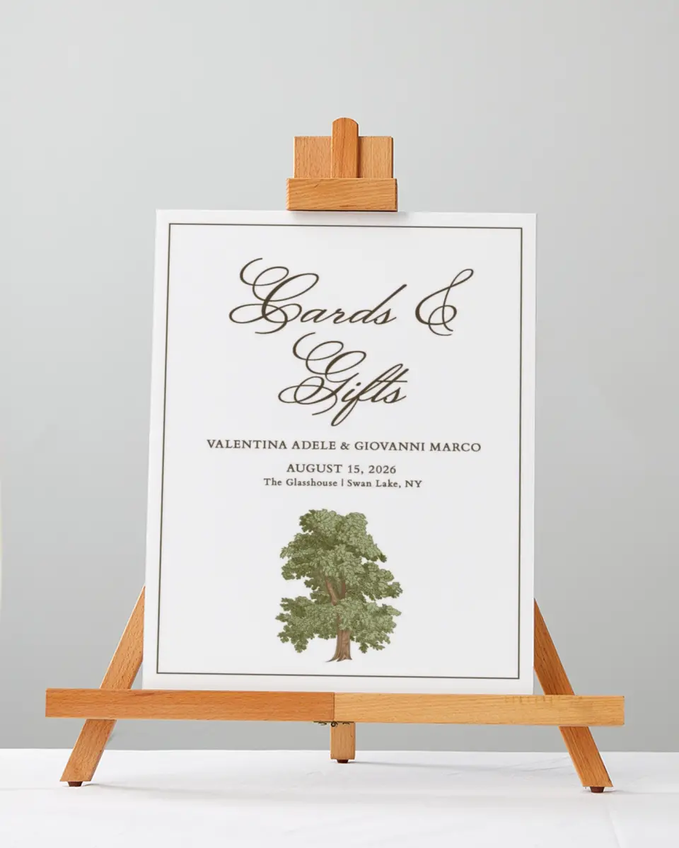 This is a 5" x 7" Cards & Gifts Sign called Holloway printed in full color