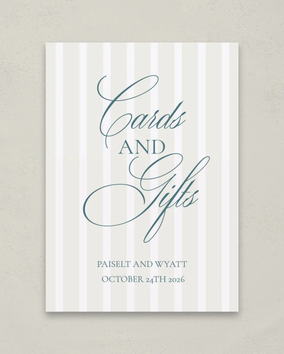 This is a 5" x 7" Cards & Gifts Sign called Kensington printed in full color