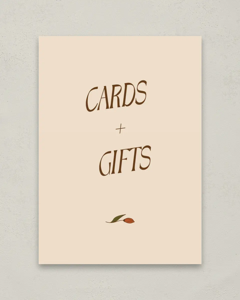 This is a 5" x 7" Cards & Gifts Sign called Wild + Bright printed in full color