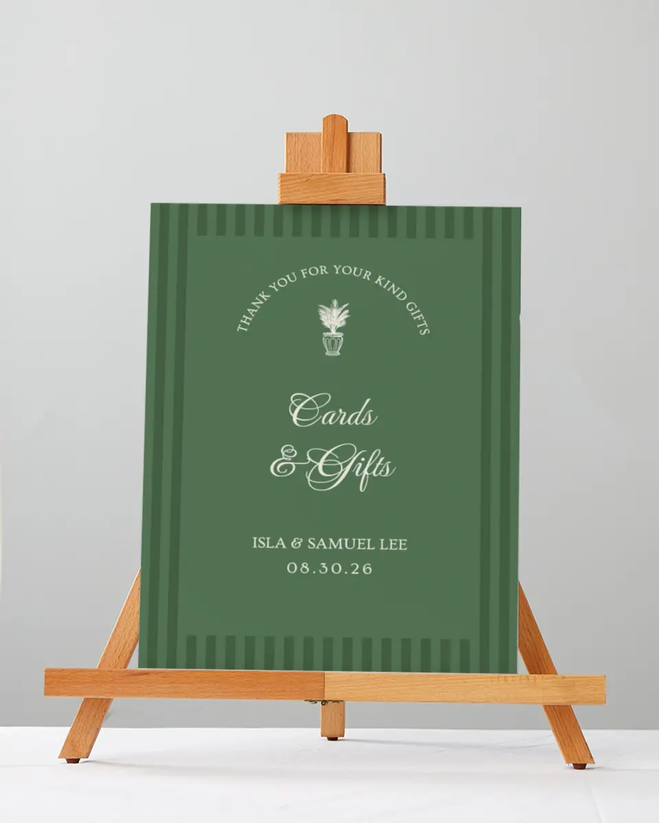 This is a 5" x 7" Cards & Gifts Sign called Warwick printed in full color