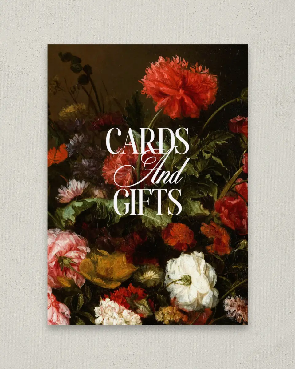 This is a 5" x 7" Cards & Gifts Sign called Montecito printed in full color