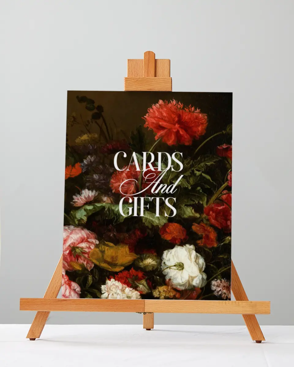 This is a 5" x 7" Cards & Gifts Sign called Montecito printed in full color