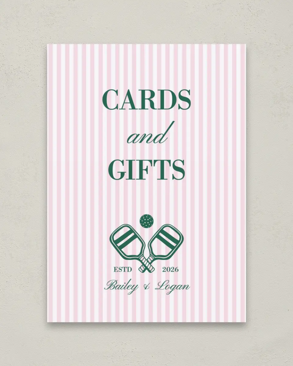 This is a 5" x 7" Cards & Gifts Sign called Serving Up Forever printed in full color