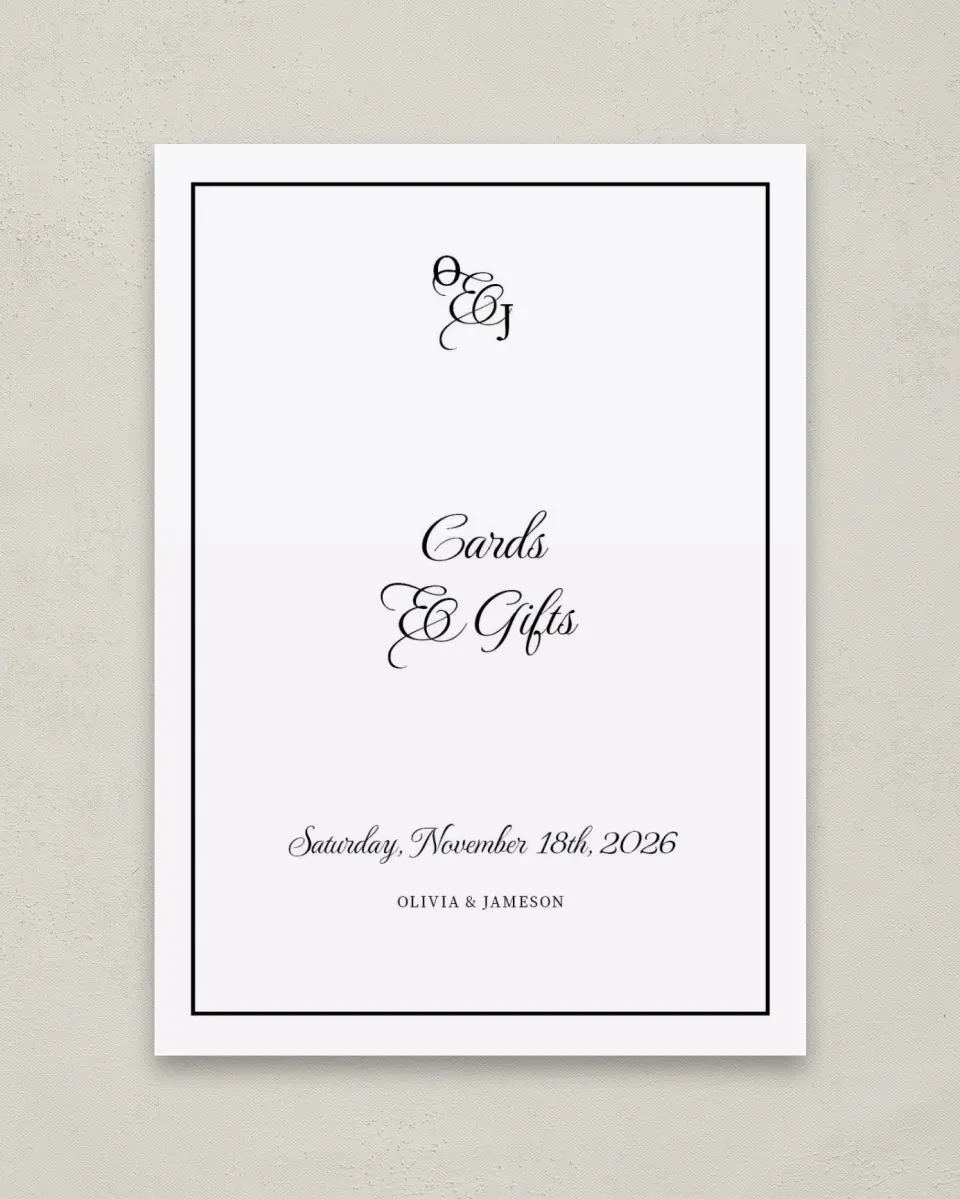 This is a 5" x 7" Cards & Gifts Sign called Scarsdale printed in full color