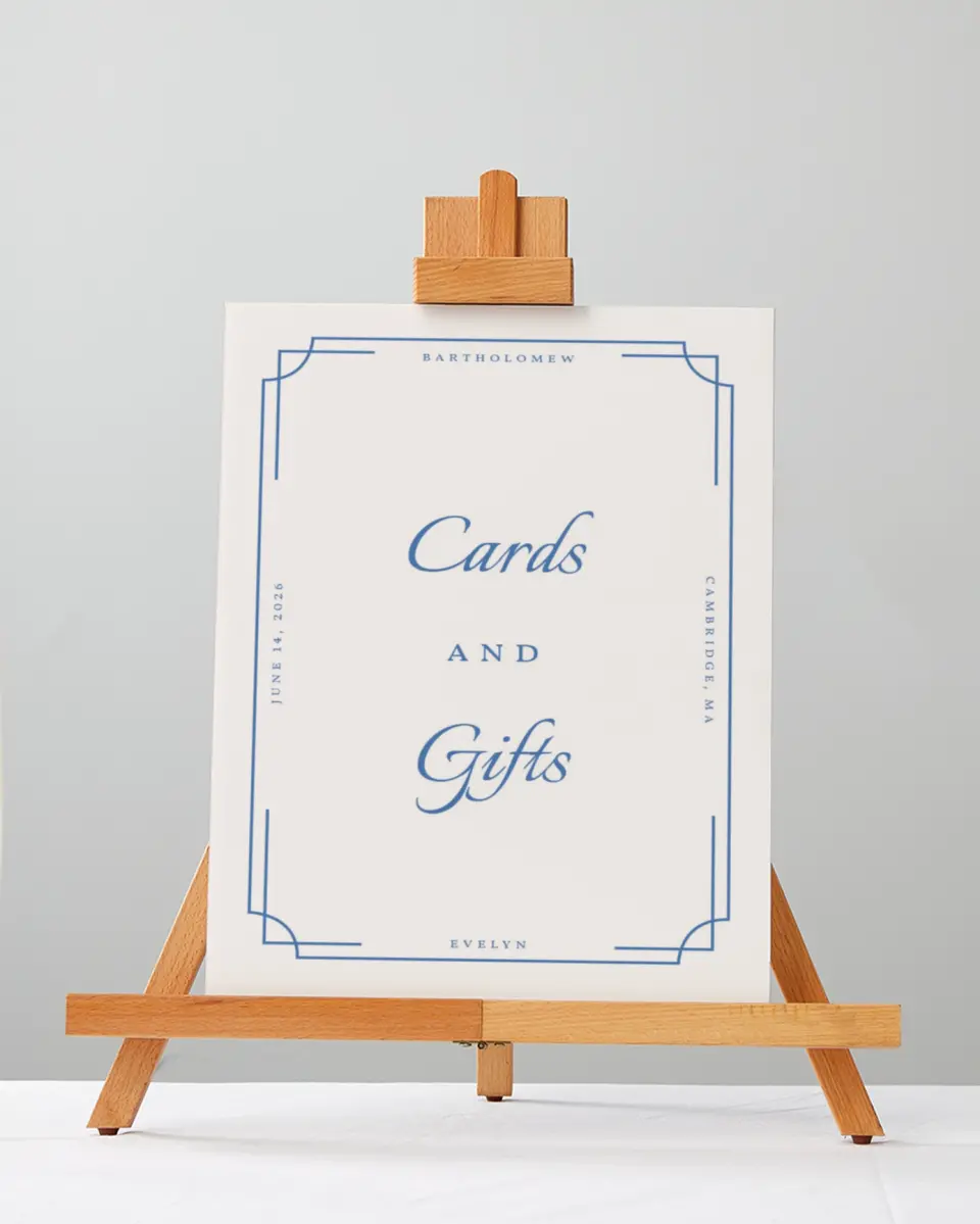 This is a 5" x 7" Cards & Gifts Sign called Cambridge printed in full color