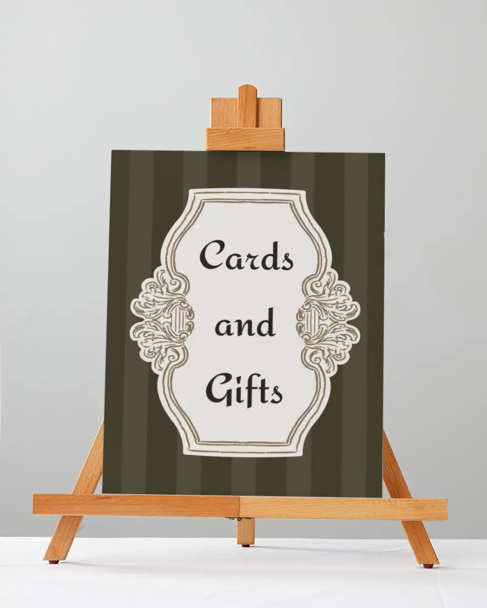 This is a 5" x 7" Cards & Gifts Sign called Lafayette printed in full color