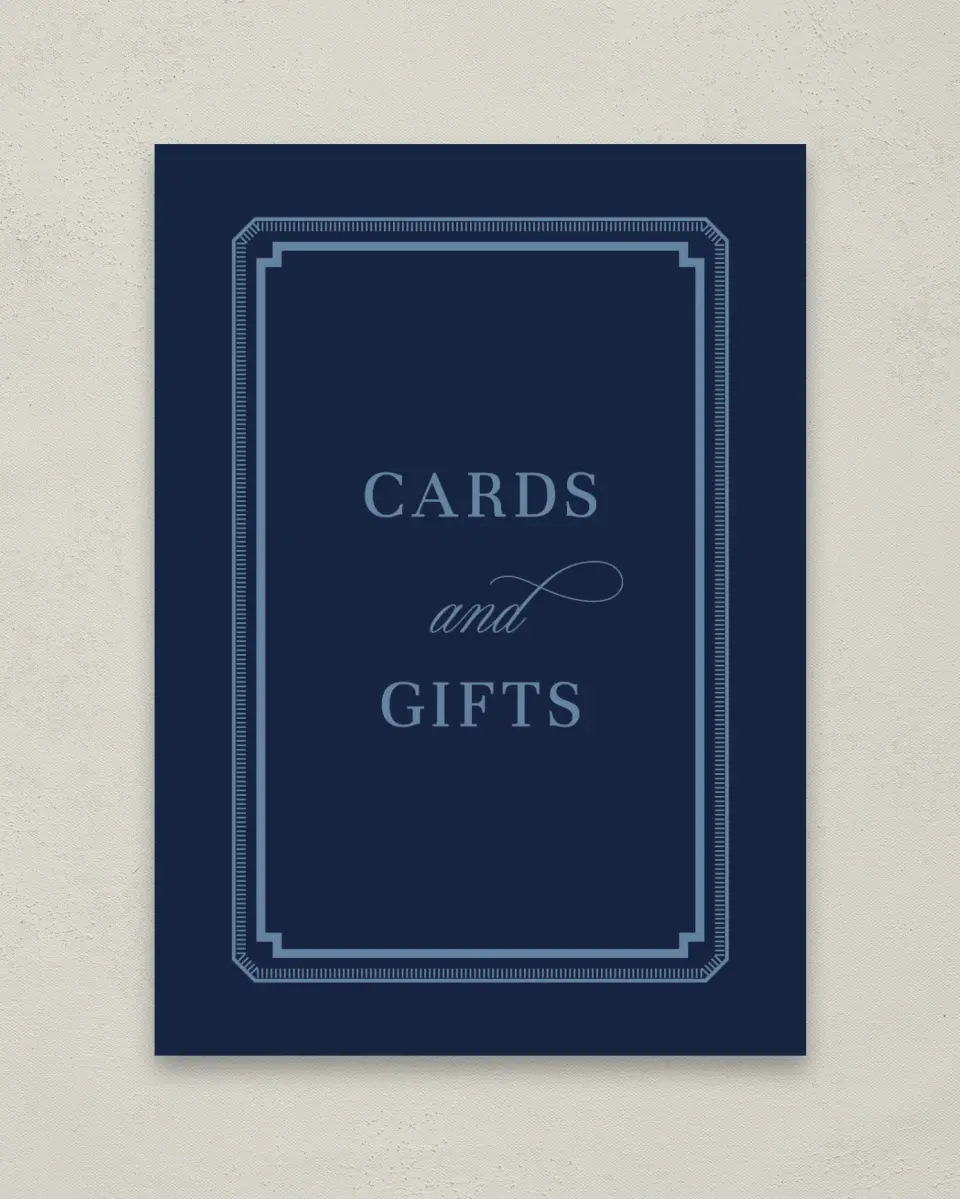 This is a 5" x 7" Cards & Gifts Sign called Berkeley printed in full color