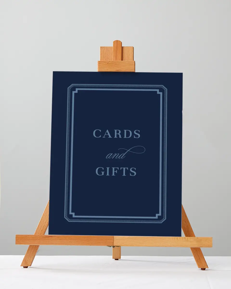 This is a 5" x 7" Cards & Gifts Sign called Berkeley printed in full color