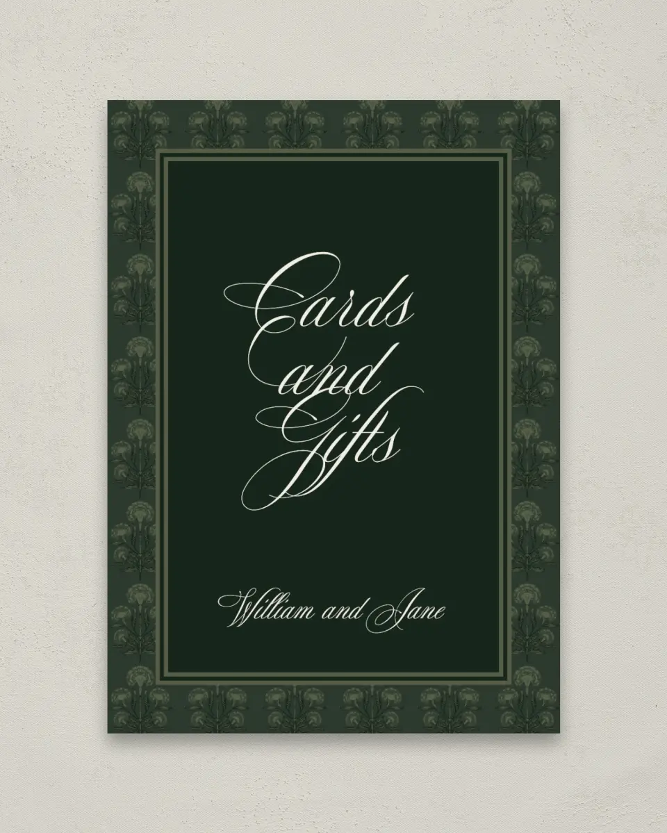 This is a 5" x 7" Cards & Gifts Sign called Hillsborough printed in full color