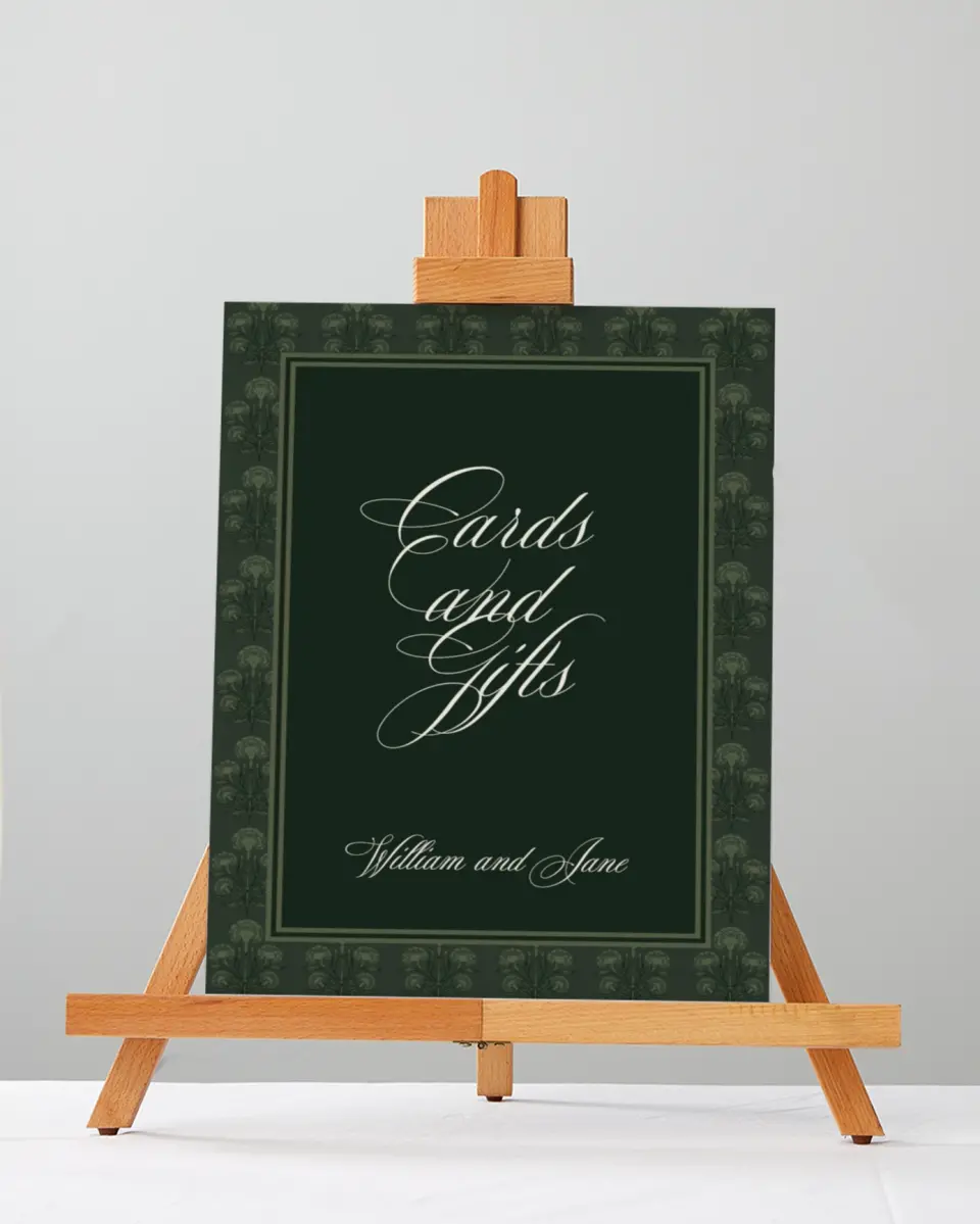 This is a 5" x 7" Cards & Gifts Sign called Hillsborough printed in full color