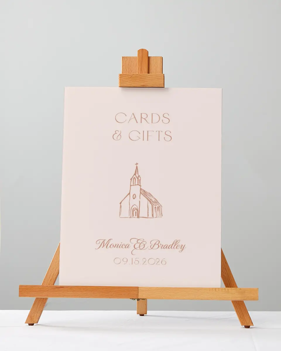 This is a 5" x 7" Cards & Gifts Sign called Bridgetown printed in full color