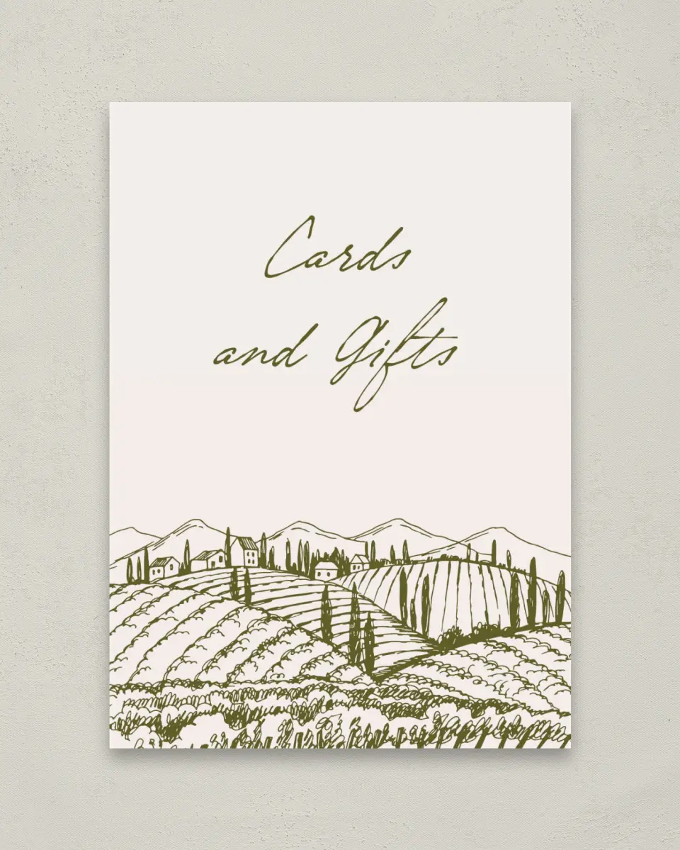 This is a 5" x 7" Cards & Gifts Sign called Ivyhill printed in full color