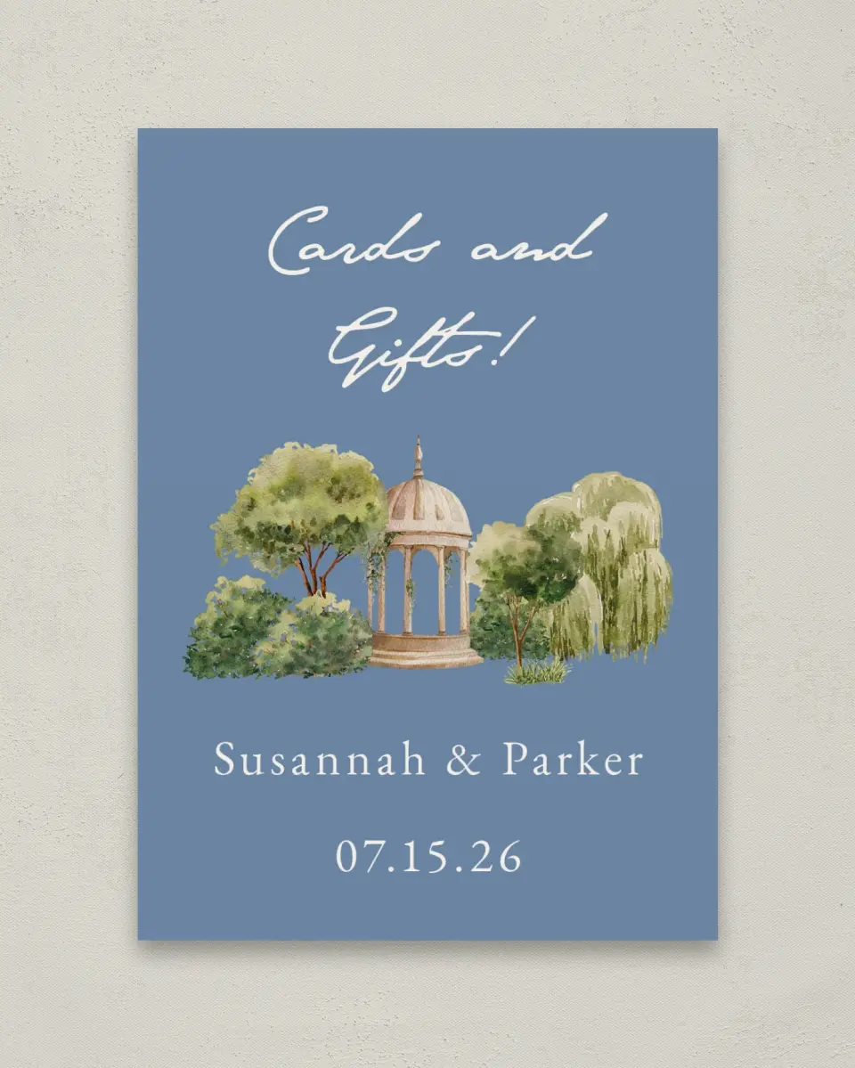This is a 5" x 7" Cards & Gifts Sign called Rosewood printed in full color