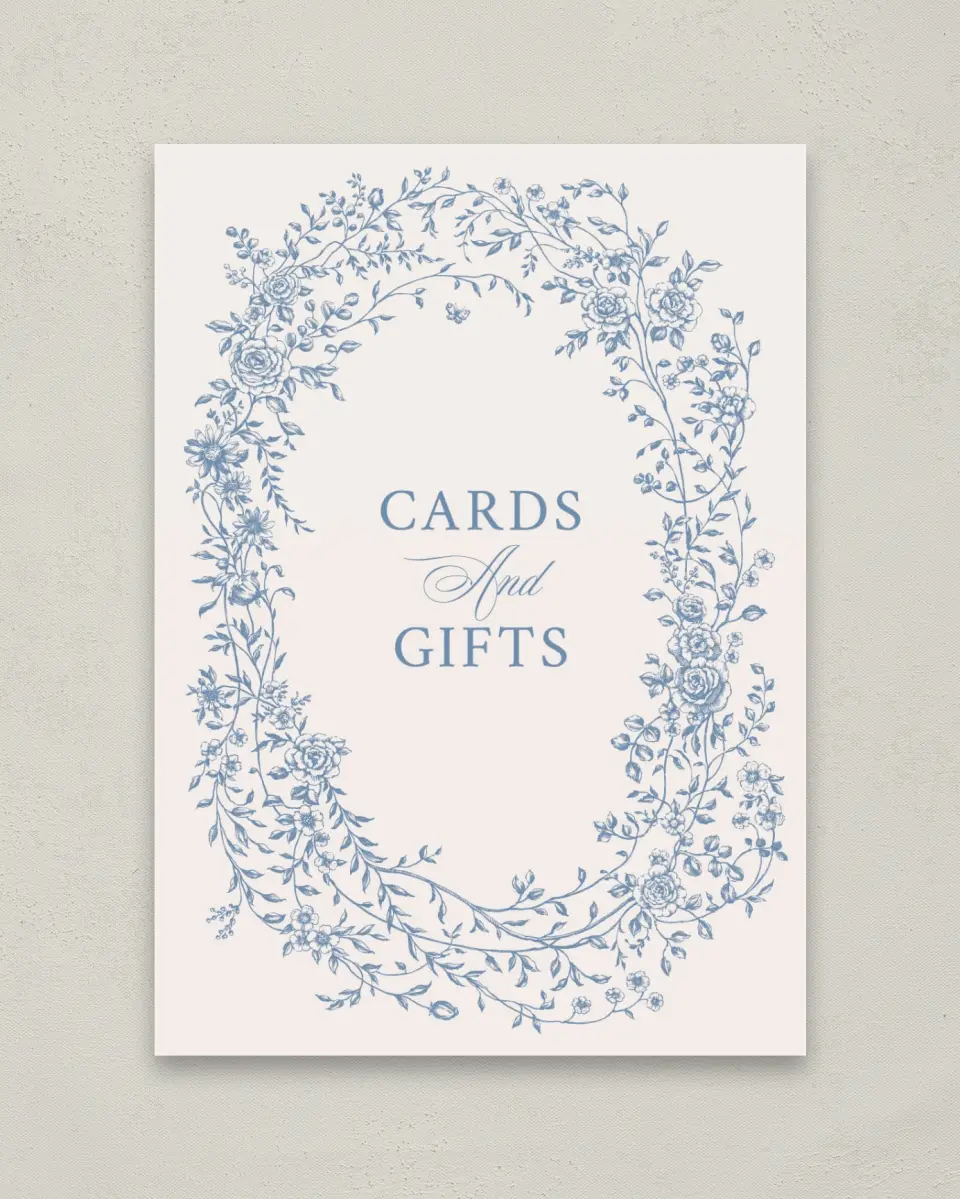 This is a 5" x 7" Cards & Gifts Sign called Vintage Reverie printed in full color
