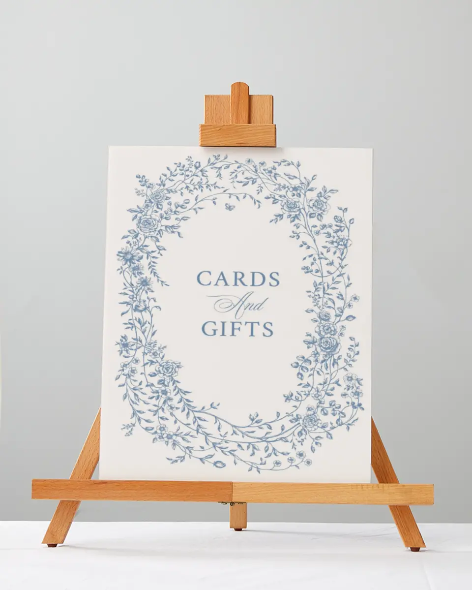 This is a 5" x 7" Cards & Gifts Sign called Vintage Reverie printed in full color