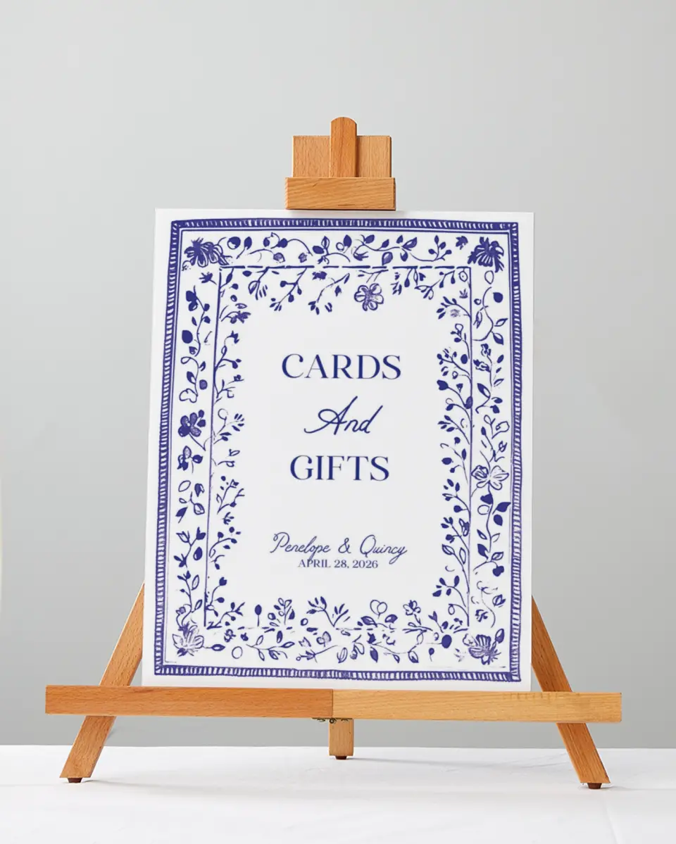 This is a 5" x 7" Cards & Gifts Sign called Storybook Garden printed in full color