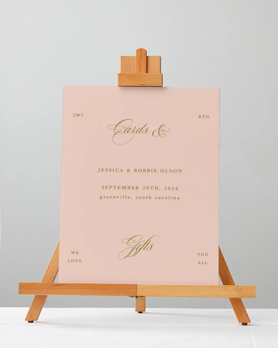 This is a 5" x 7" Cards & Gifts Sign called Love Off Script printed in full color