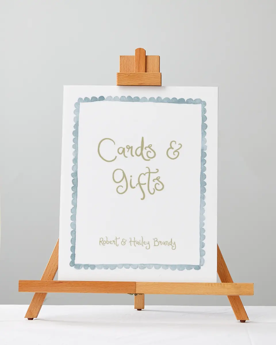 This is a 5" x 7" Cards & Gifts Sign called Soft Meadows printed in full color