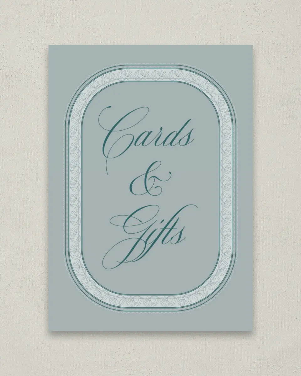 This is a 5" x 7" Cards & Gifts Sign called Delicate Vintage printed in full color