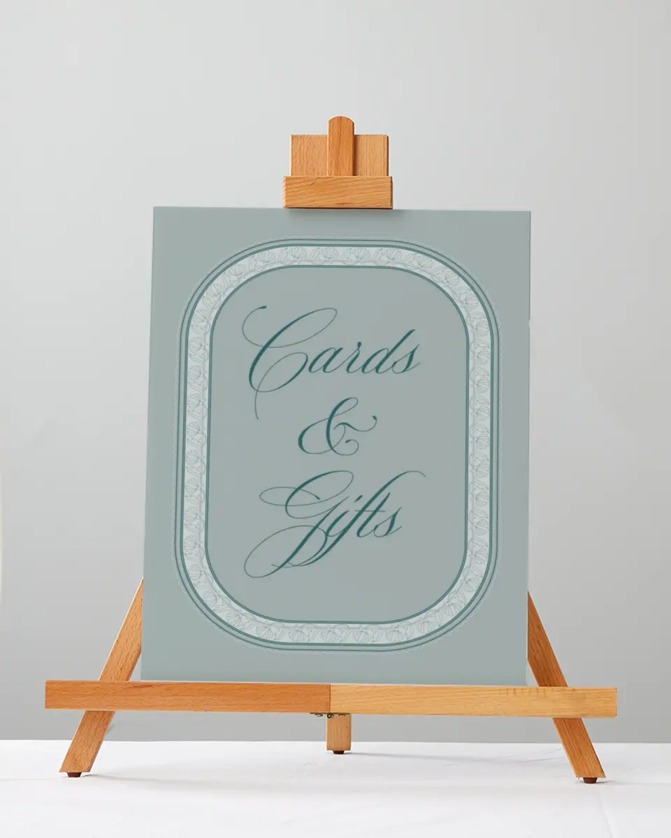 This is a 5" x 7" Cards & Gifts Sign called Delicate Vintage printed in full color