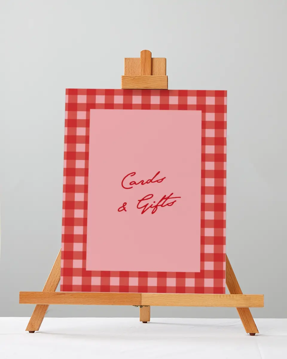 This is a 5" x 7" Cards & Gifts Sign called With All Our Love printed in full color