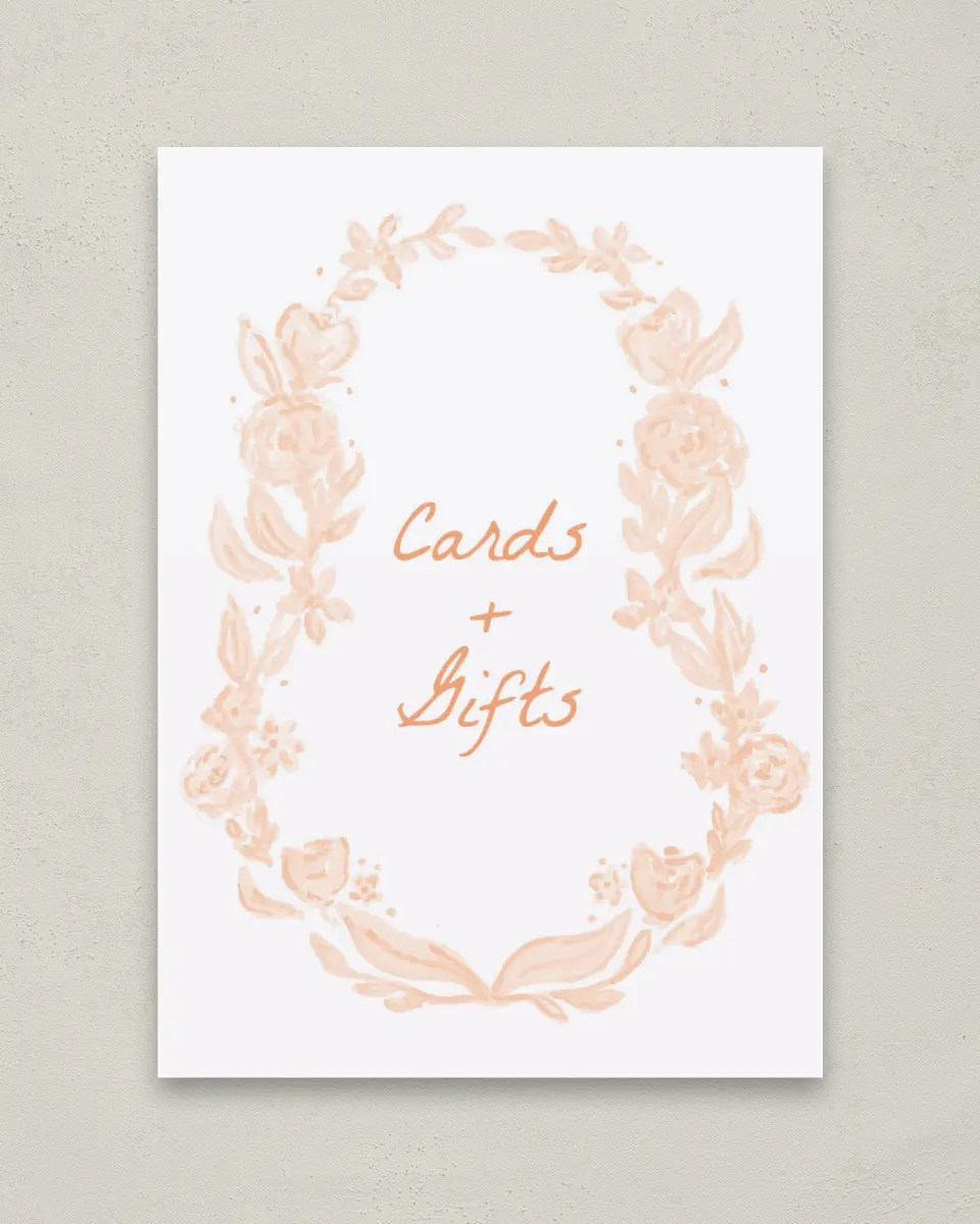 This is a 5" x 7" Cards & Gifts Sign called Ever After Blooms printed in full color