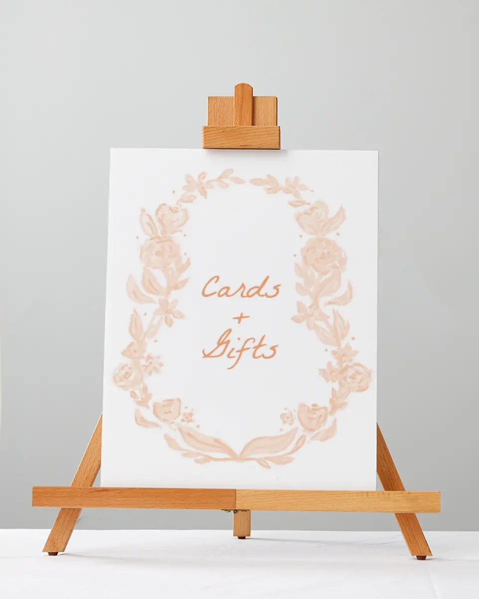 This is a 5" x 7" Cards & Gifts Sign called Ever After Blooms printed in full color